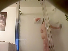 Spying Step sister's hairless body in a shower