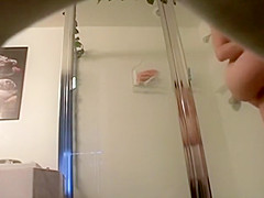 Spying Step sister's hairless body in a shower