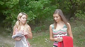 Step mom with Step daughter Enjoying Anal Creampie Outdoor