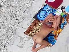 Step mommy gets fucked on the public beach
