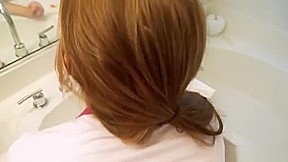 Stepdauhter Maya Kendrick fucked in the bathroom
