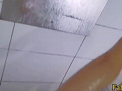 Stepmom In The Living Room While My Stepsister Asks For A Shower And Deep Throat Cum In The Mouth
