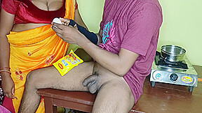 Stepmom Was Cooking Food For Her Stepson And After Seeing Her Stepsons Cock, Stepmom Got Fucked By Her Stepson