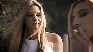 Stepmom comforts and licks blonde teen 18+ stepdaughter