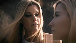 Stepmom comforts and licks blonde teen 18+ stepdaughter