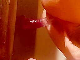 Sticking My Dildo To My Dresser And Fucking It Till I Cum