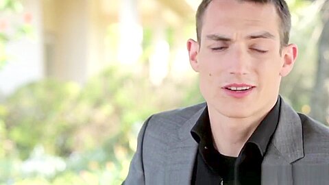 Straight office guy in solo masturbation