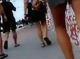 Street shorts thong , upskirt wedge pick