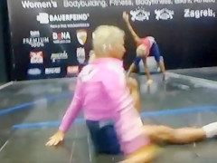 Stunningly flexible blonde bends her body wonderfully