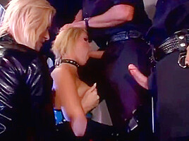 Submissive Blonde Is Made To Suck A Mans Dick Outside The Room