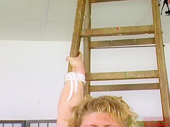 Submissive German Chubby Housewife Bound At Bdsm Session