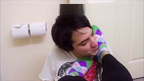 Sucking teen 18+ socks and feet while