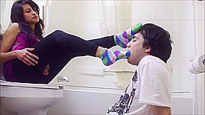 Sucking teen 18+ socks and feet while