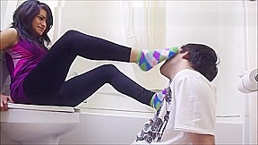 Sucking teen 18+ socks and feet while