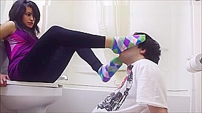 Sucking teen 18+ socks and feet while