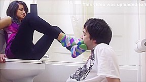 Sucking teen 18+ socks and feet while