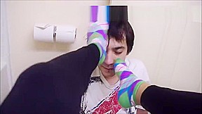 Sucking teen 18+ socks and feet while