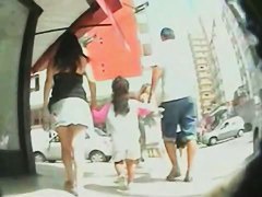 Super hot MILF caught on upskirt panties