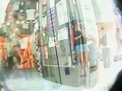 Super hot MILF caught on upskirt panties