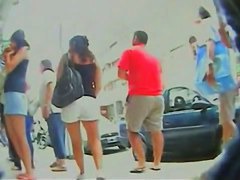 Super hot MILF caught on upskirt panties