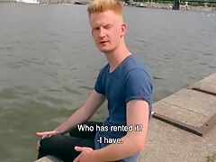 Tall Blond Guy Needs Some Extra Cash, So He Takes The Offer To Stuff A Pecker In