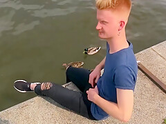 Tall Blond Guy Needs Some Extra Cash, So He Takes The Offer To Stuff A Pecker In