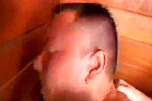 Tattooed tranny gets sucked and fucks asian chap
