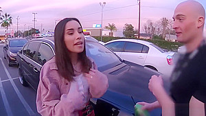 Thick Ass Brunette in Pantyhose Rides More than Roller Coaster