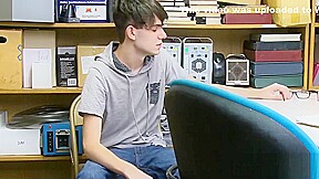 Thieving twink facialized after disciplinary bareback
