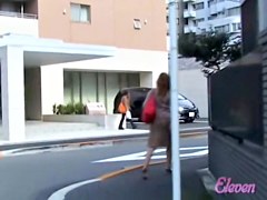 Three hot Asian ladies were exposed to skirt sharking