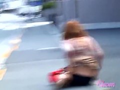 Three hot Asian ladies were exposed to skirt sharking