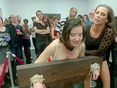 Tied slut anal fucked in public gallery