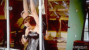 Tied up slave made to orgasm in bondage sex