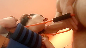 Tied up teens 18+ close sloppy face   what's her limit? by MiGia
