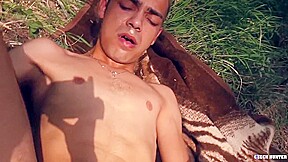 Tight Guy With Dyed Hair Receives Drilled Outdoors