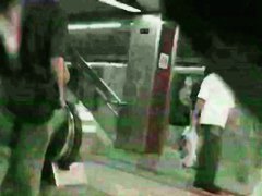 Tight ass of a black hair in the metro video