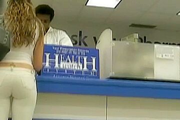 Tight white jeans sexy ass video