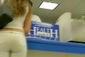 Tight white jeans sexy ass video