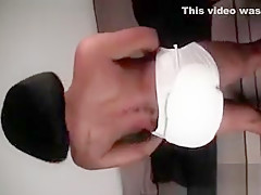 Topless ebony in diaper gets ass spanked