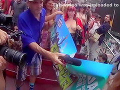 Topless girls celebrate their tits in New York City
