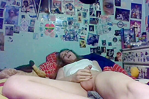 Trans Girl Sits On Vibrator And Beats Her Meat