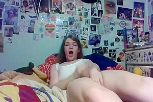 Trans Girl Sits On Vibrator And Beats Her Meat