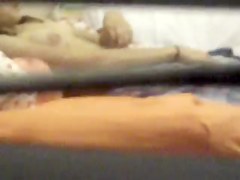 Trough window-teen 18+ masturbates on bed