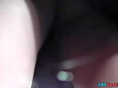 Trying to let off brunette hair upskirt on a stop