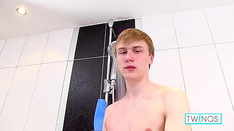 Twink Liam Masturbates And Cums In The Shower!