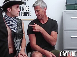 Twink Spitroast Bareback Pounded By Police And Sexy Step daddy