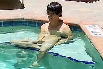 Twink does blowjob while his hot lover masturbates
