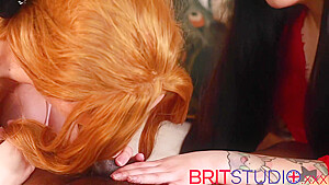 Two British 18 Year Olds Suck A Massive Dick And Share A Huge Load Of Cum