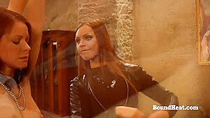 Two Lesbian Slaves Whipped Together By Dominant Madame