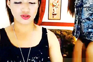 Two Seductive oriental ladyboy a-hole poke